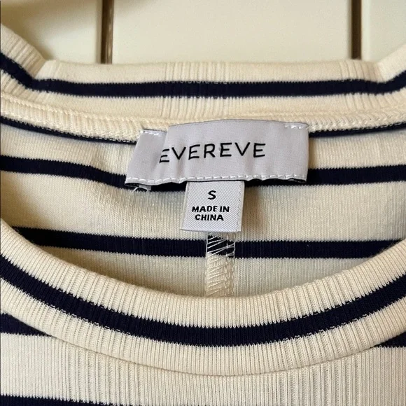 Evereve Cream and Navy Striped Tie-Side Midi Dress - Picture 2 of 2